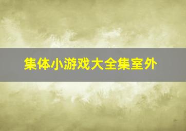 集体小游戏大全集室外