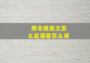 雨伞用英文怎么说语音怎么读