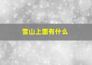 雪山上面有什么