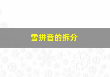 雪拼音的拆分