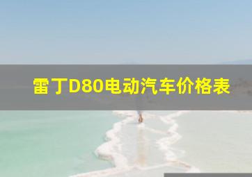 雷丁D80电动汽车价格表