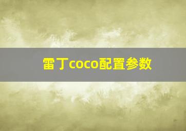 雷丁coco配置参数