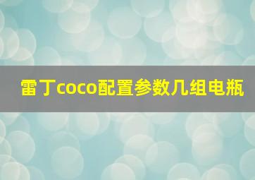 雷丁coco配置参数几组电瓶