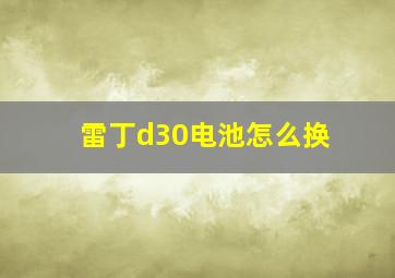 雷丁d30电池怎么换