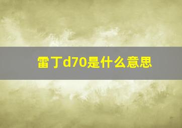 雷丁d70是什么意思