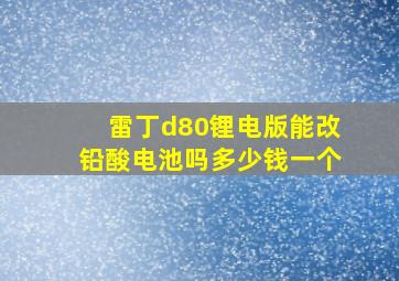 雷丁d80锂电版能改铅酸电池吗多少钱一个