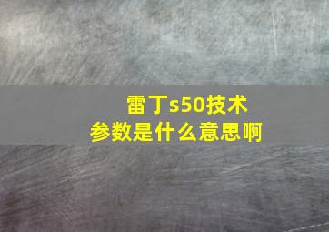 雷丁s50技术参数是什么意思啊