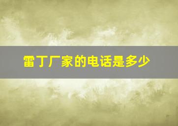 雷丁厂家的电话是多少