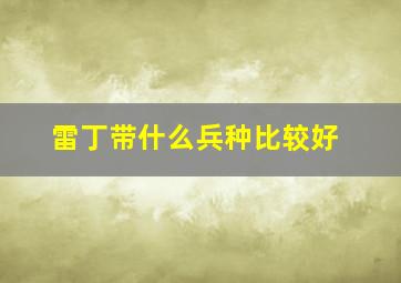 雷丁带什么兵种比较好