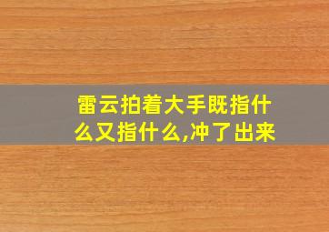 雷云拍着大手既指什么又指什么,冲了出来