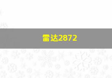 雷达2872