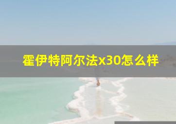 霍伊特阿尔法x30怎么样