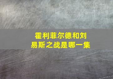 霍利菲尔德和刘易斯之战是哪一集