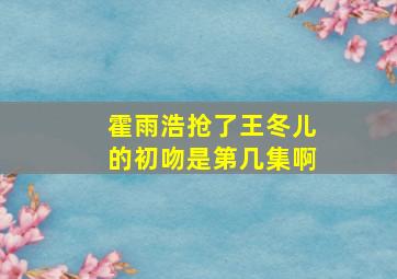 霍雨浩抢了王冬儿的初吻是第几集啊