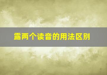 露两个读音的用法区别