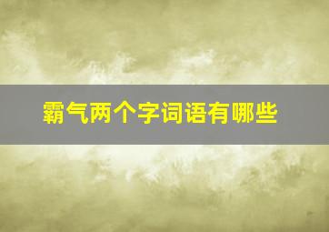 霸气两个字词语有哪些