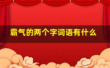 霸气的两个字词语有什么