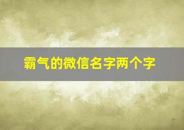 霸气的微信名字两个字