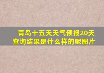 青岛十五天天气预报20天查询结果是什么样的呢图片