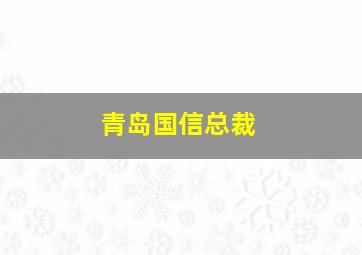 青岛国信总裁