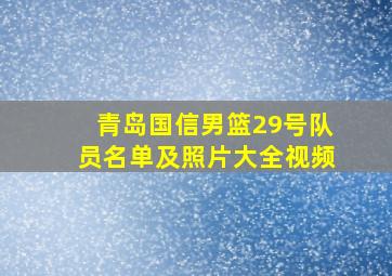 青岛国信男篮29号队员名单及照片大全视频