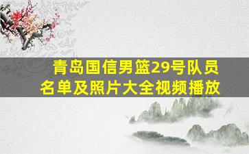 青岛国信男篮29号队员名单及照片大全视频播放