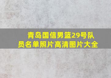 青岛国信男篮29号队员名单照片高清图片大全