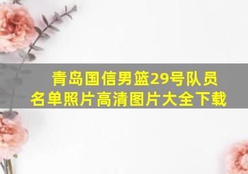 青岛国信男篮29号队员名单照片高清图片大全下载