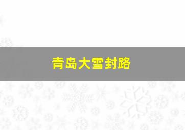 青岛大雪封路