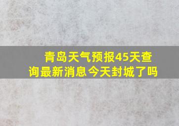 青岛天气预报45天查询最新消息今天封城了吗