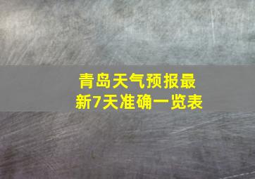 青岛天气预报最新7天准确一览表