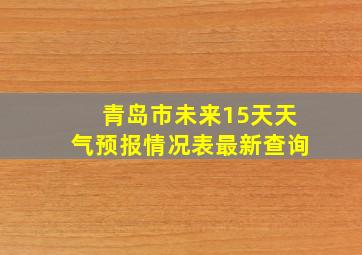 青岛市未来15天天气预报情况表最新查询