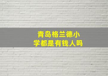 青岛格兰德小学都是有钱人吗