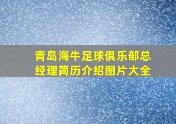 青岛海牛足球俱乐部总经理简历介绍图片大全