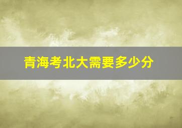 青海考北大需要多少分