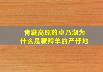 青藏高原的卓乃湖为什么是藏羚羊的产仔地