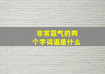 非常霸气的两个字词语是什么