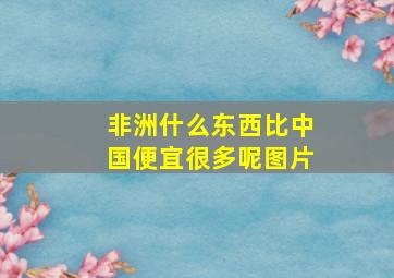 非洲什么东西比中国便宜很多呢图片