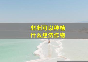 非洲可以种植什么经济作物