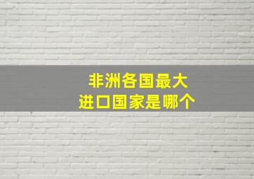 非洲各国最大进口国家是哪个