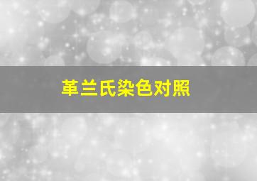 革兰氏染色对照