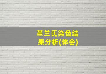 革兰氏染色结果分析(体会)