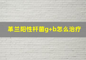 革兰阳性杆菌g+b怎么治疗