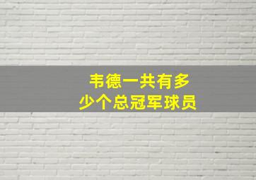 韦德一共有多少个总冠军球员