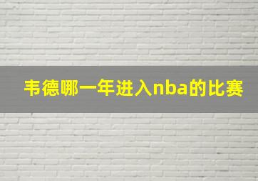 韦德哪一年进入nba的比赛