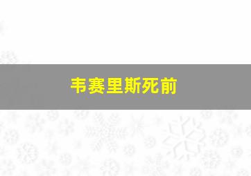 韦赛里斯死前