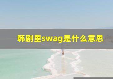 韩剧里swag是什么意思