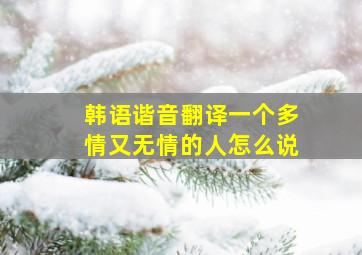 韩语谐音翻译一个多情又无情的人怎么说