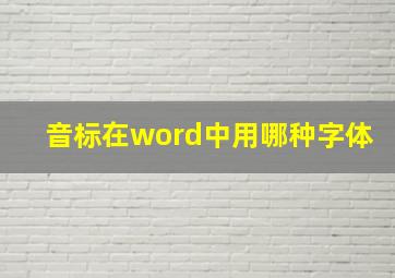 音标在word中用哪种字体