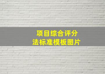 项目综合评分法标准模板图片